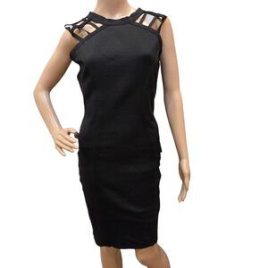 Wow Couture Black Bodycon Cutout Bandage Dress Size NWT Size Large